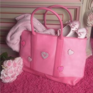 Stoney clover lane guava tote with custom patches nwot hearts